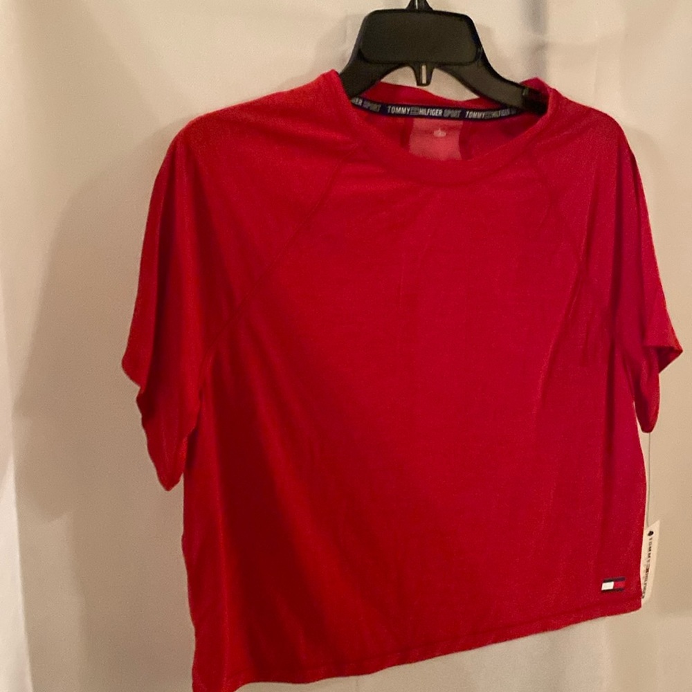 TOMMY HILFIGER tshirt new with tags red mesh strip on back